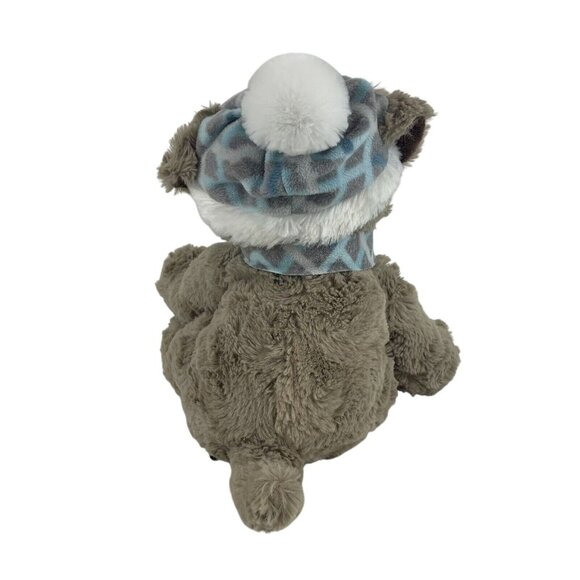 Gentle Treasures Puppy Dog 12" Plush Stuffed Animal Toy Blue Winter Hat Scarf - Picture 3 of 7